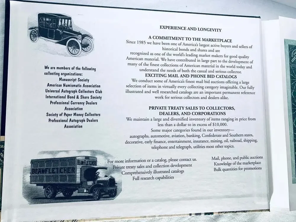 Book American Automotive Stock Certificates Lawrence Falater reference book